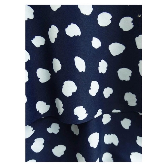 Island Escape Women's Triple Tiered Tankini Top in Navy Blue & White Polka Dots - Picture 4 of 16